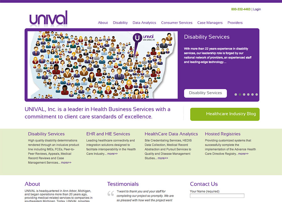 UNIVAL Website – CQ Marketing