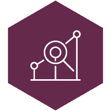 website analytics - data points with magnifying glass icon