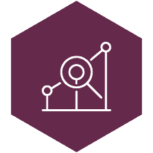 website analytics - data points with magnifying glass icon