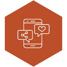 social media community building - smartphone with heart icon