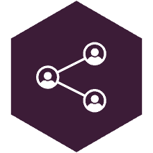 social media content creation and sharing - connected people icon