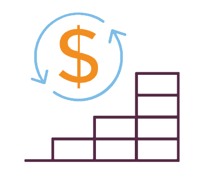 increasing biotech ROI - bar graph dollar sign icon
