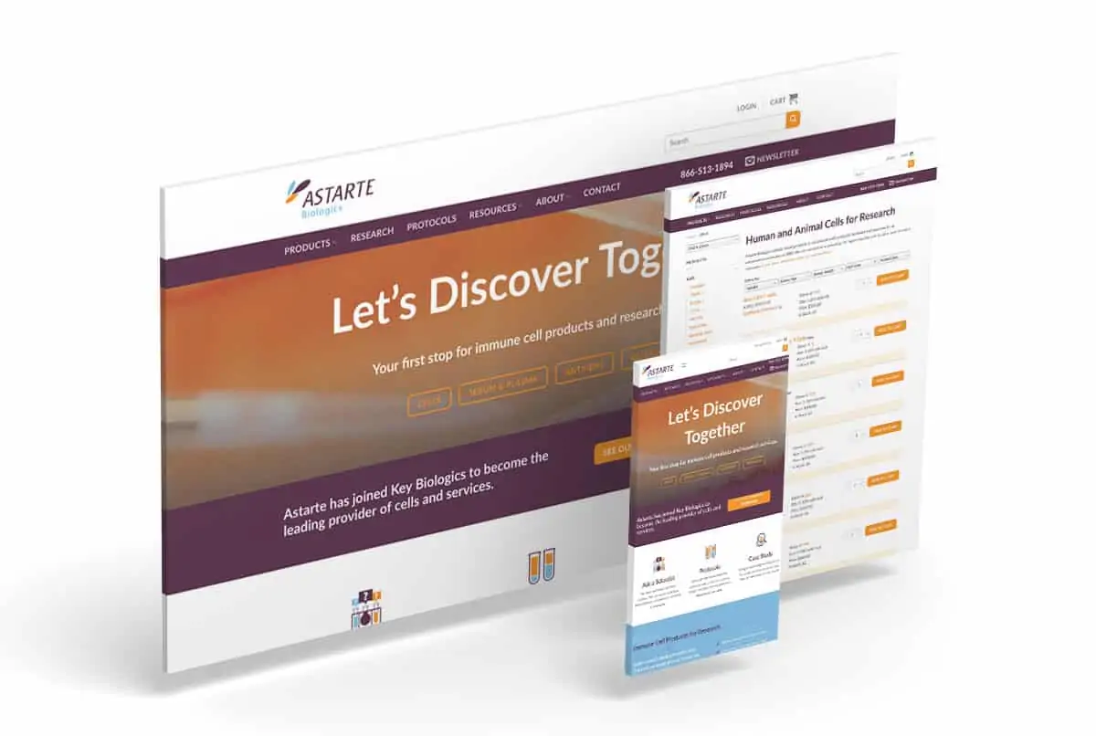 Astarte website design