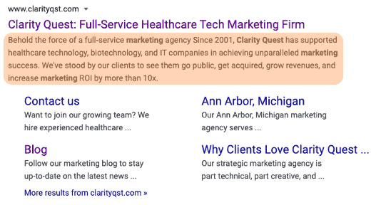 Healthcare tech marketing meta description