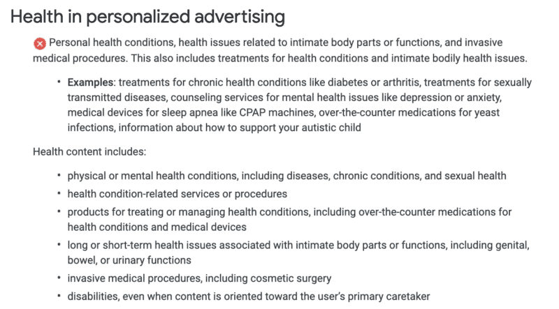 health in personalized advertising