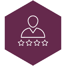 marketing automation lead scoring - user with 5-star review icon