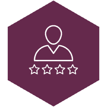 marketing automation lead scoring - user with 5-star review icon