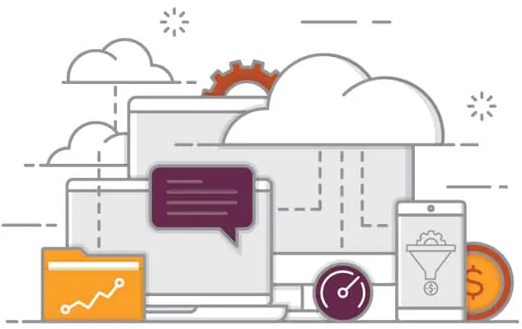 SaaS and cloud services technology marketing agency diagram