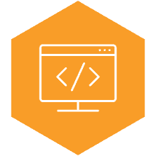 website development - computer screen with code icon