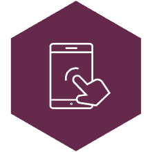 interactive design - finger touching smartphone icon