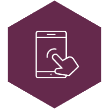 interactive design - finger touching smartphone icon