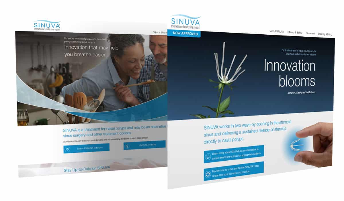 responsive website design for SINUVA