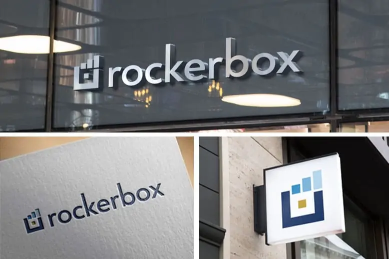 rockerbox logo design mockups