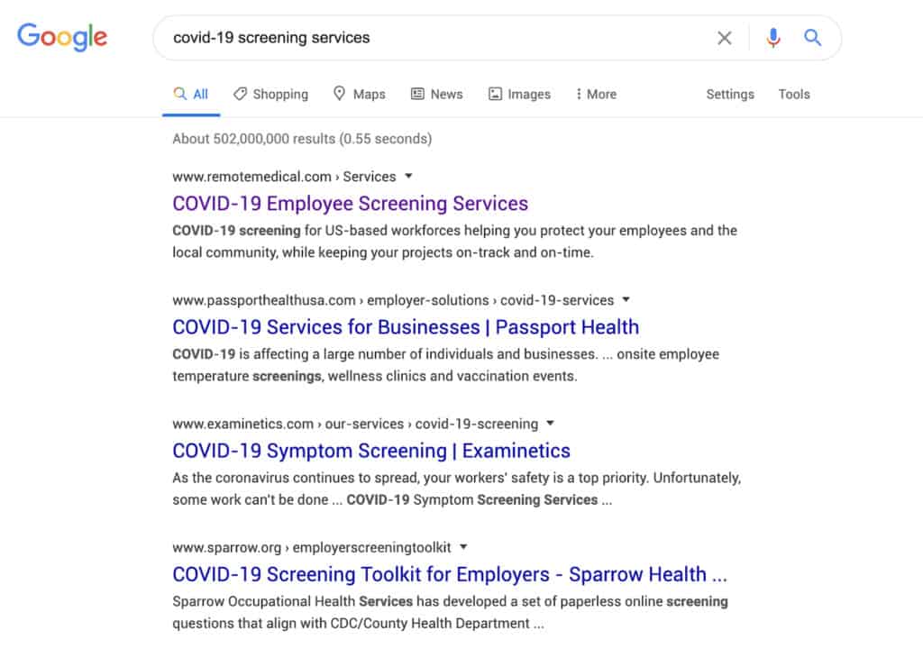 covid19 screening RMI