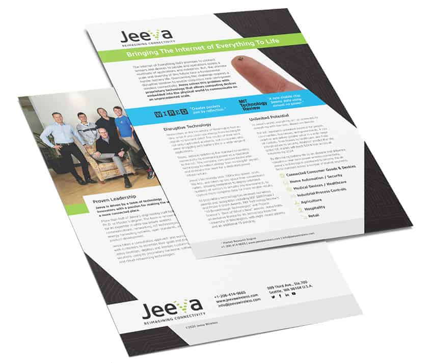Jeeva Wireless brochure design