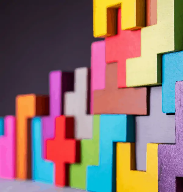 multi-colored tetris blocks