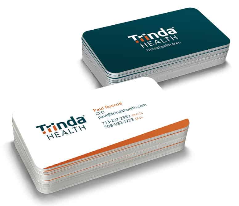 Trinda Health business card designs