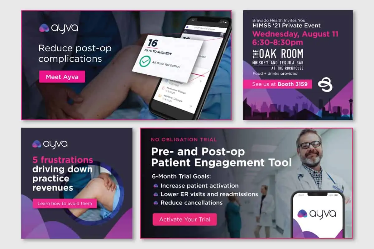 Bravado Health digital banner ad designs