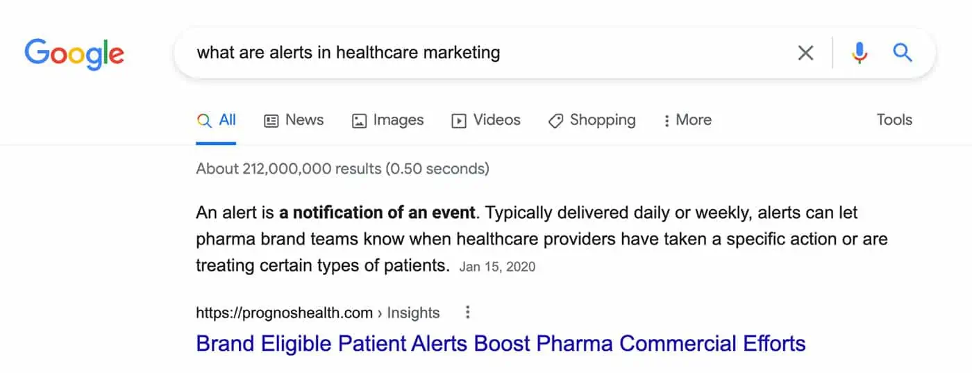 Prognos Health Featured Snippet