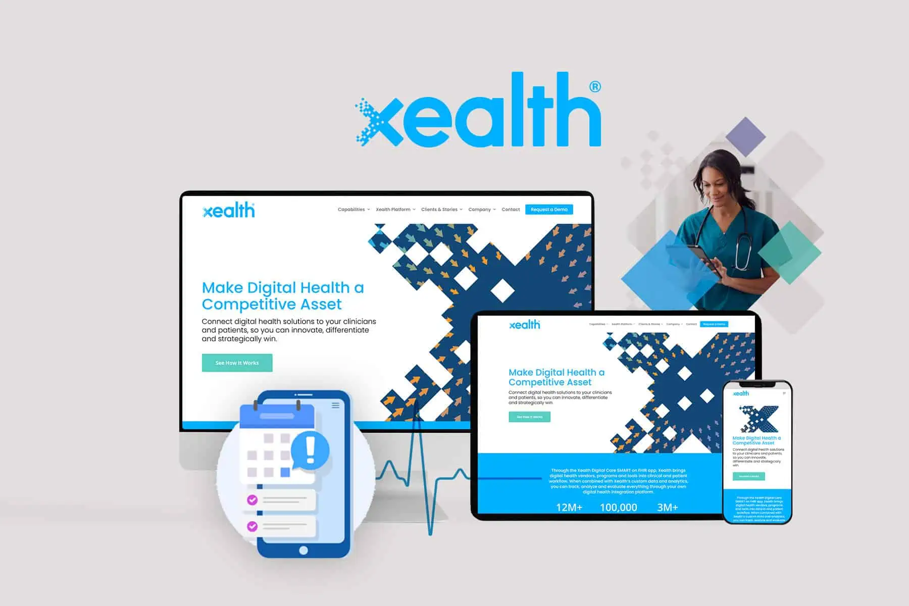 Xealth responsive website design