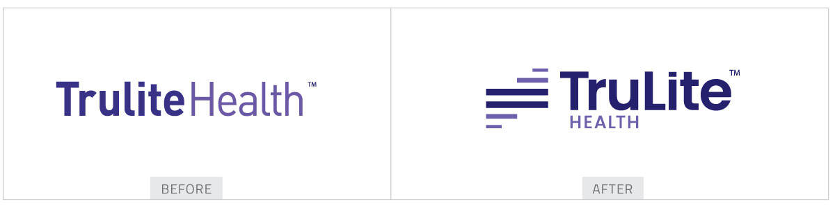 TruLite Health rebrand logo design comparison