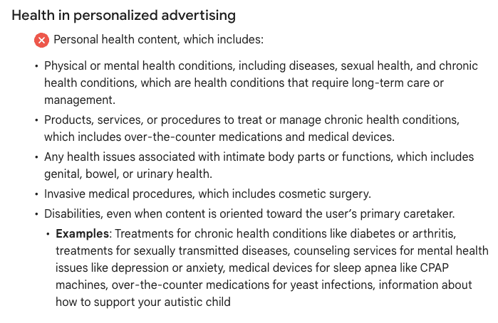 health in personalized advertising