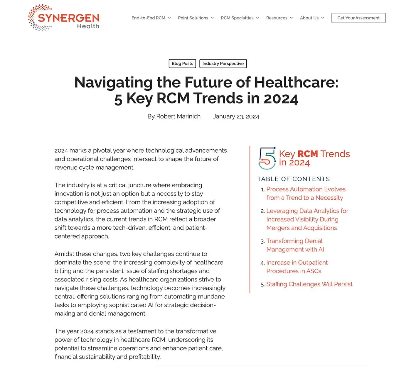 5 RCM Trends in Healthcare